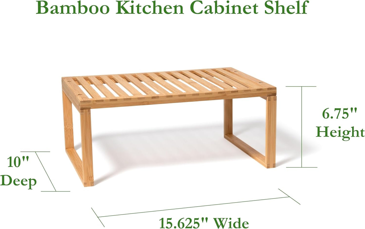 Bamboo Kitchen Cabinet Shelf for Organizing a Pantry, Countertop, or Bathroom