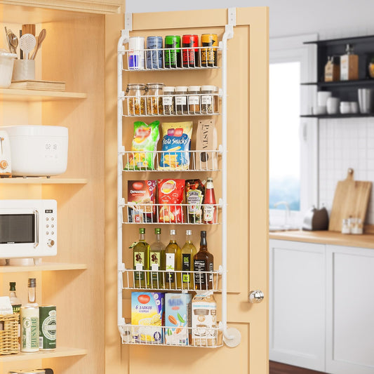 Over the Door Pantry Organizer, 6-Tier Pantry Organizers and Storage, Metal Cabinet Door Organizer
