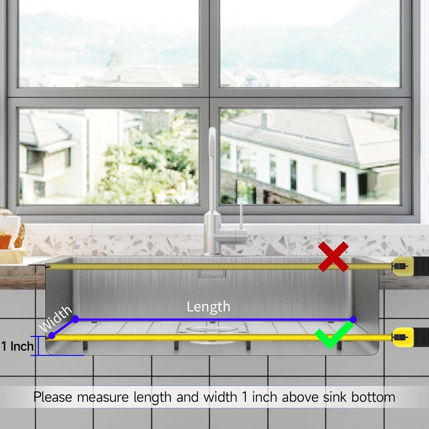 Sink Protectors for Kitchen Sink, Sink Grate Grid for Bottom of Sink, Metal Sink Rack