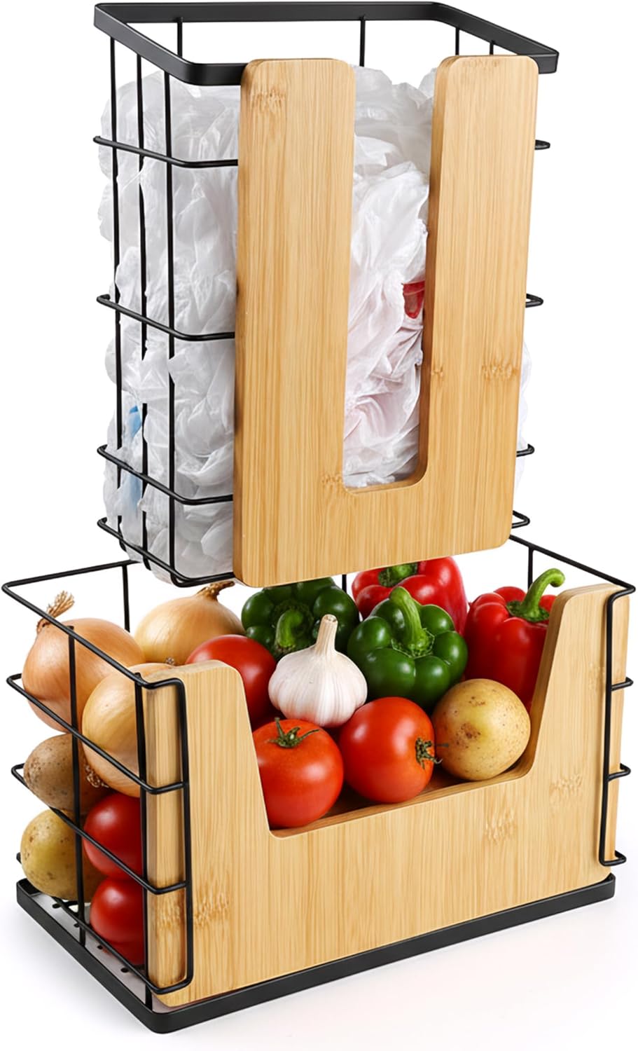 2-Pack Trash Bag Dispenser and Grocery Bag Holder