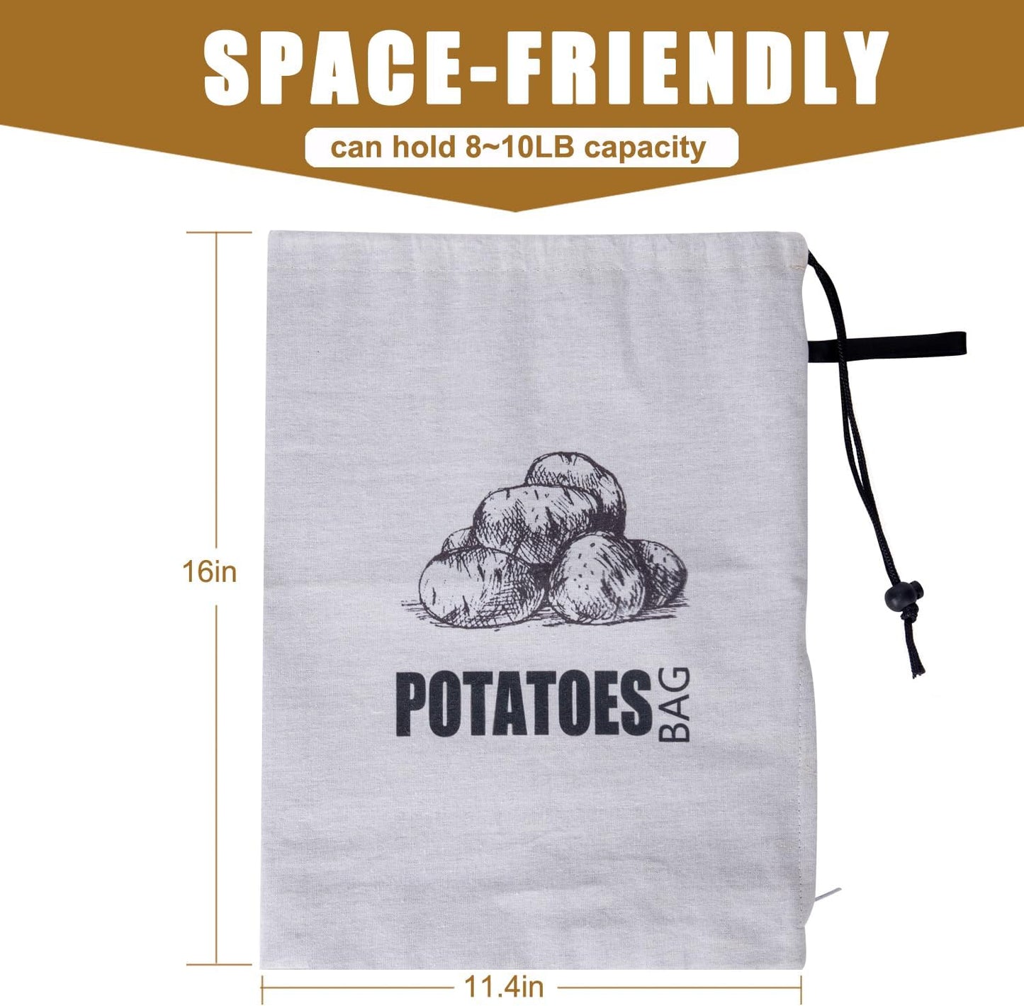 Potato Onion Storage Bag, Fabric Onion and Potatoes Storage Bag