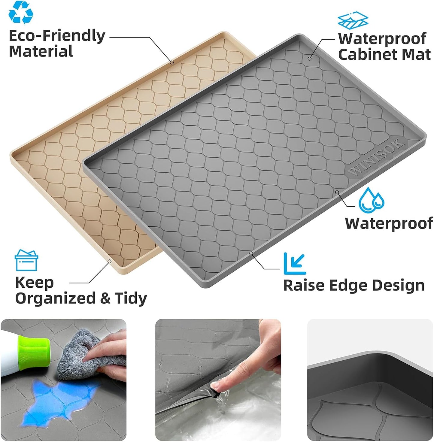 Silicone Under Sink Mat 34" x 22", kitchen Essentials and Gadgets
