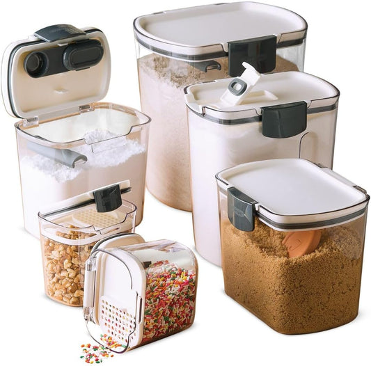 ProKeeper Baker's Airtight Kitchen Storage Canister Container Set for Flour, Sugar & More