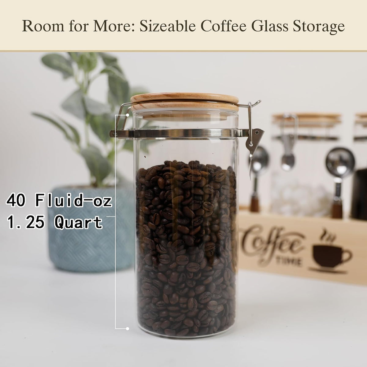 Glass Coffee Canister Coffee Containers for Ground Coffee Co