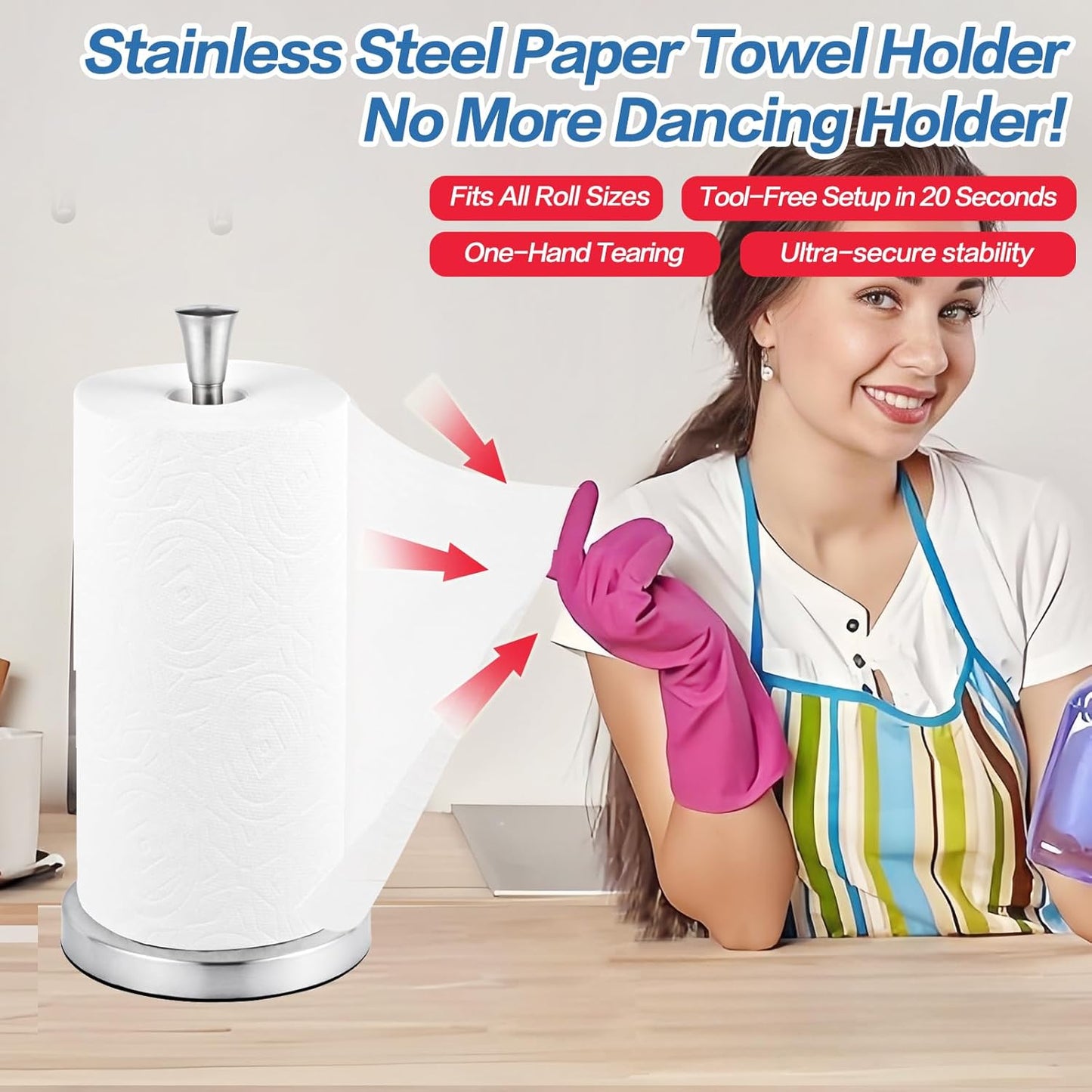Paper Towel Holder Countertop with Suction Cups