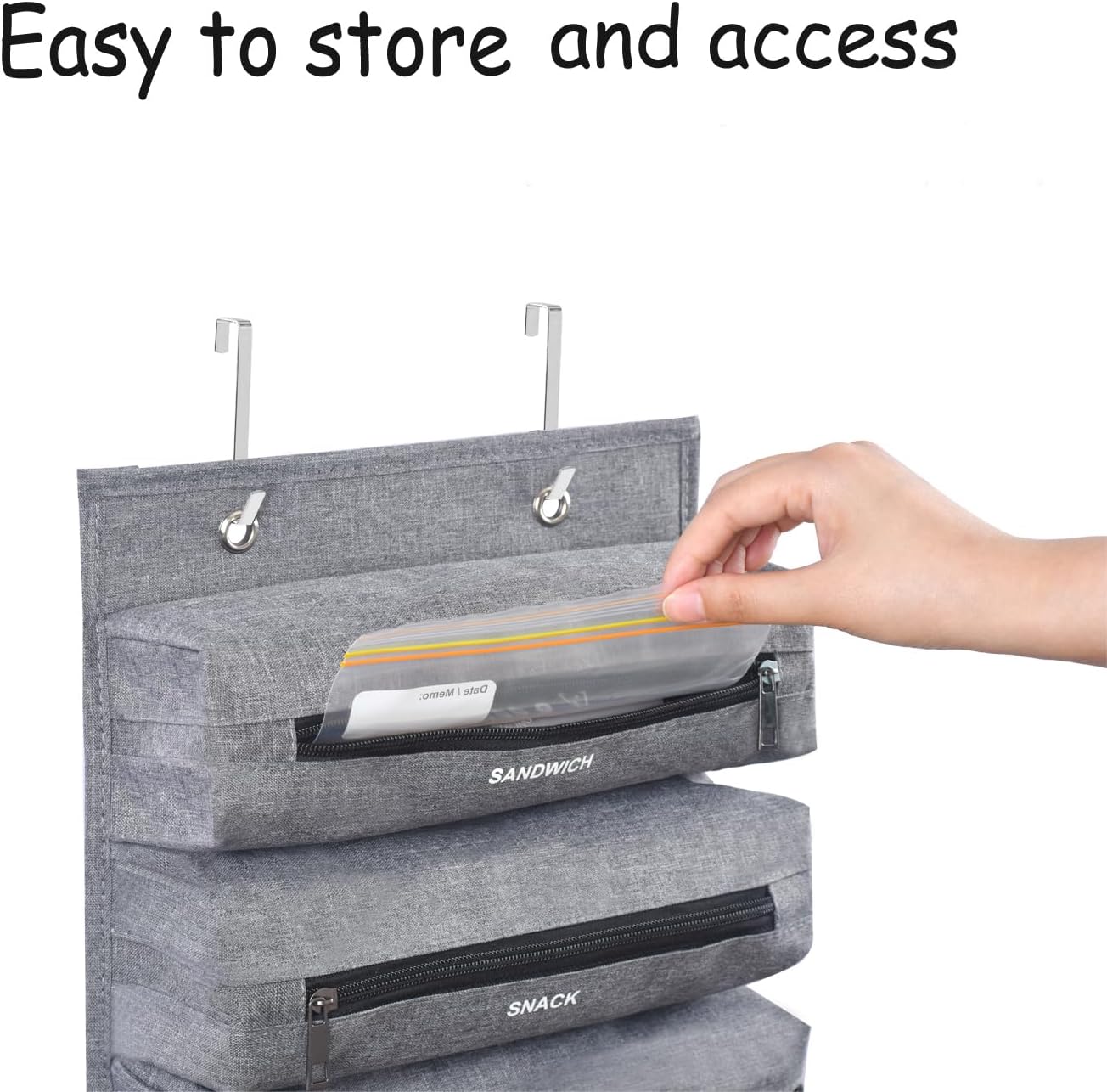 Zipper Bag Organizer Compatible with Gallon, Quart, Sandwich & Snack Food Storage Bag