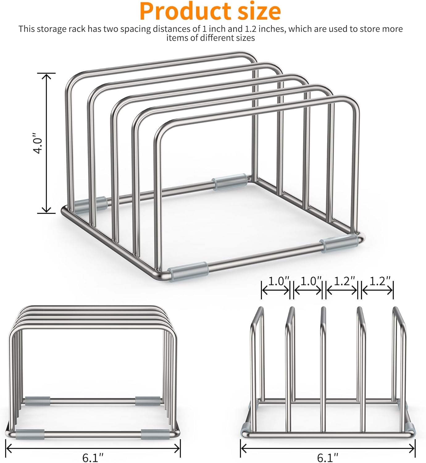 Cutting Board Holder Stand, Chopping Board Organizer Rack with 304 Stainless Steel