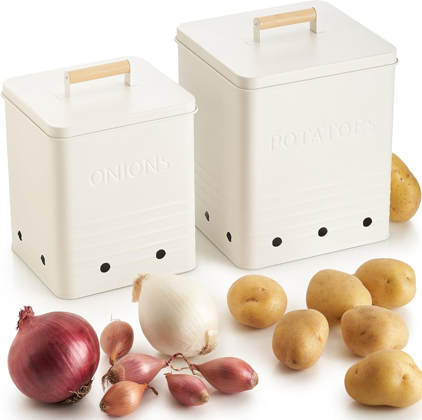 Beautiful Potato and Onion Storage Container Set