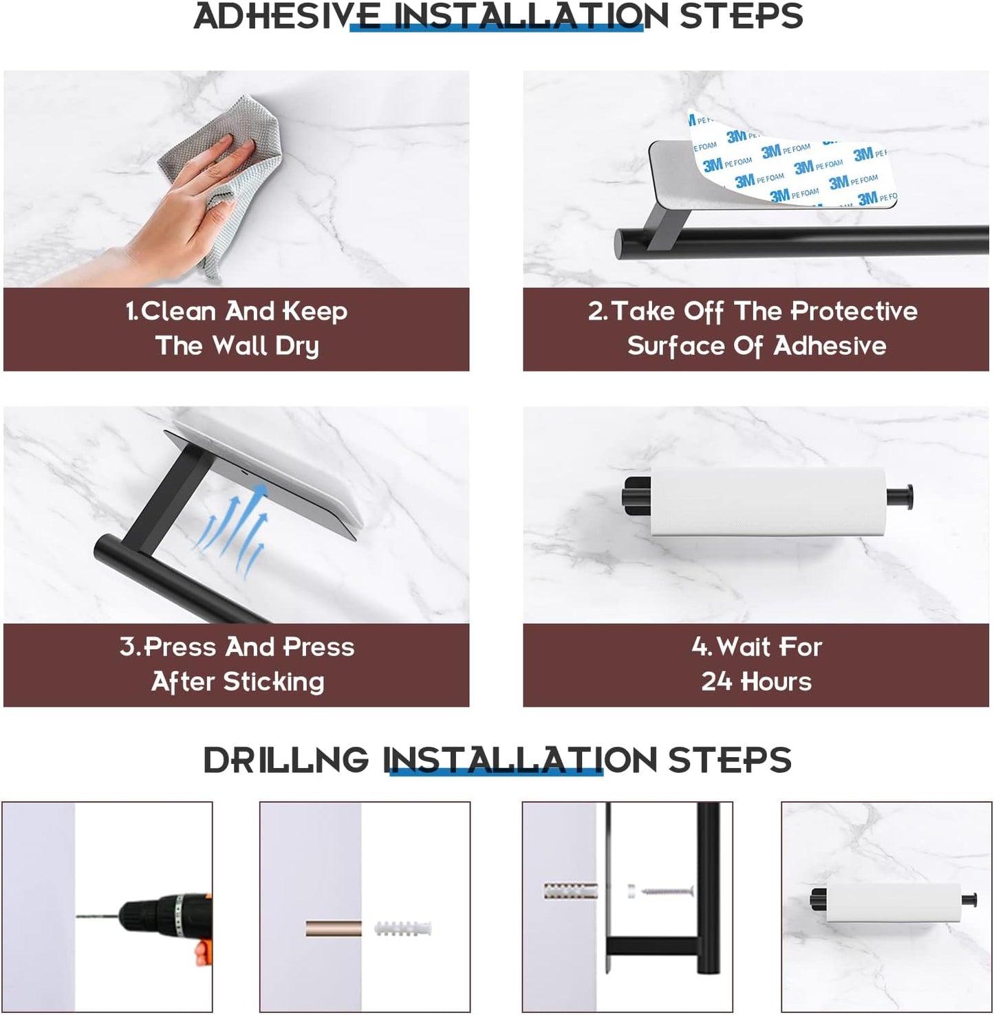 Paper Towel Holder Under Cabinet No Drilling