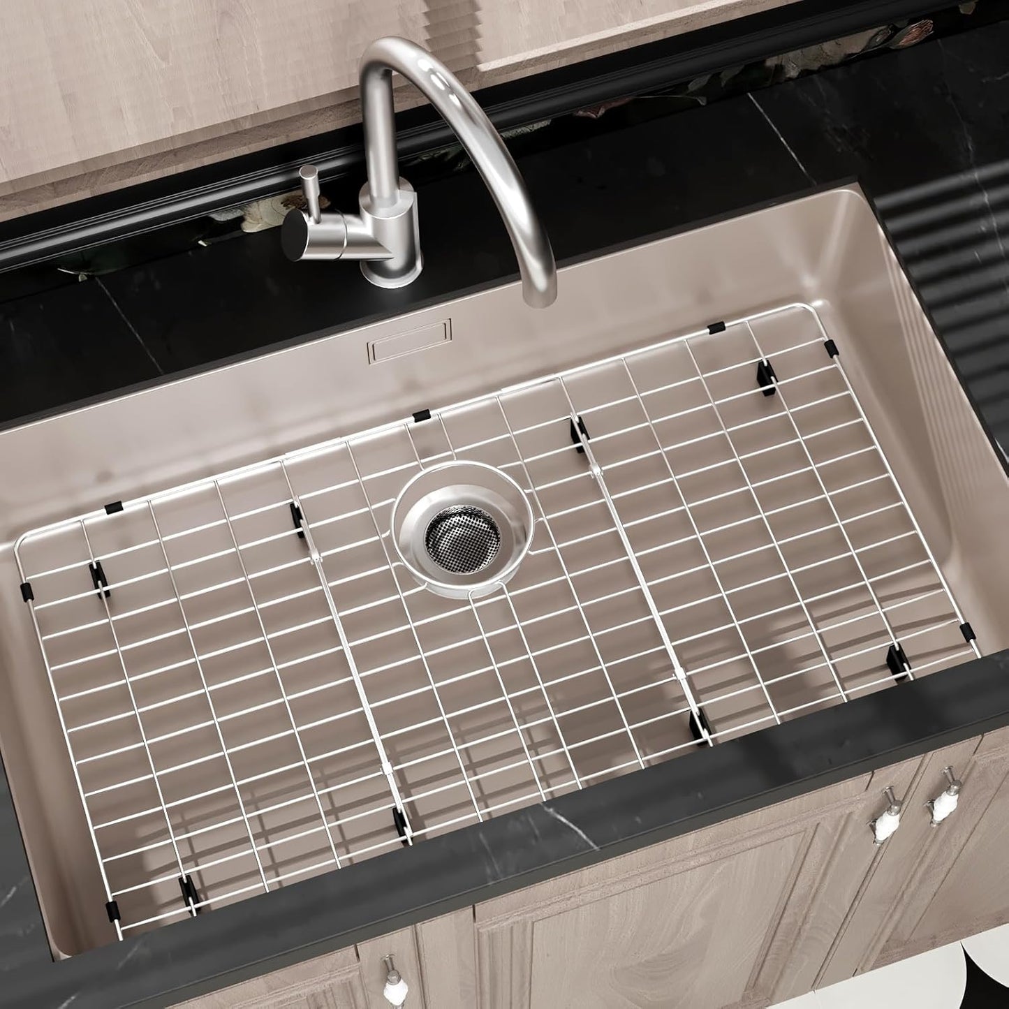 Sink Protectors for Kitchen Sink, Sink Grate Grid for Bottom of Sink, Metal Sink Rack