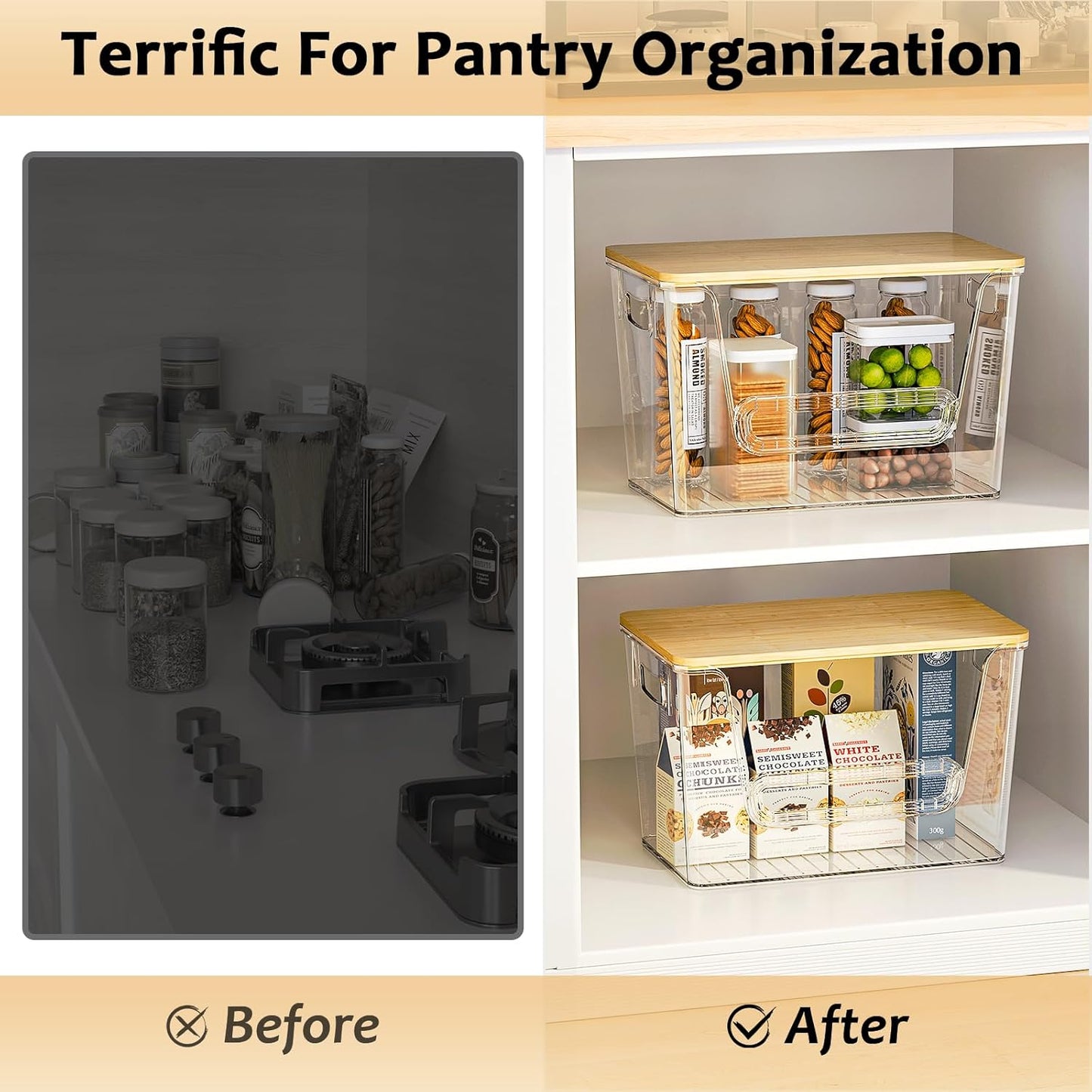 2 Set Pantry Organizers and Storage, Trash Bag Holder Under Sink Organizer for 4-13 Gal Bags