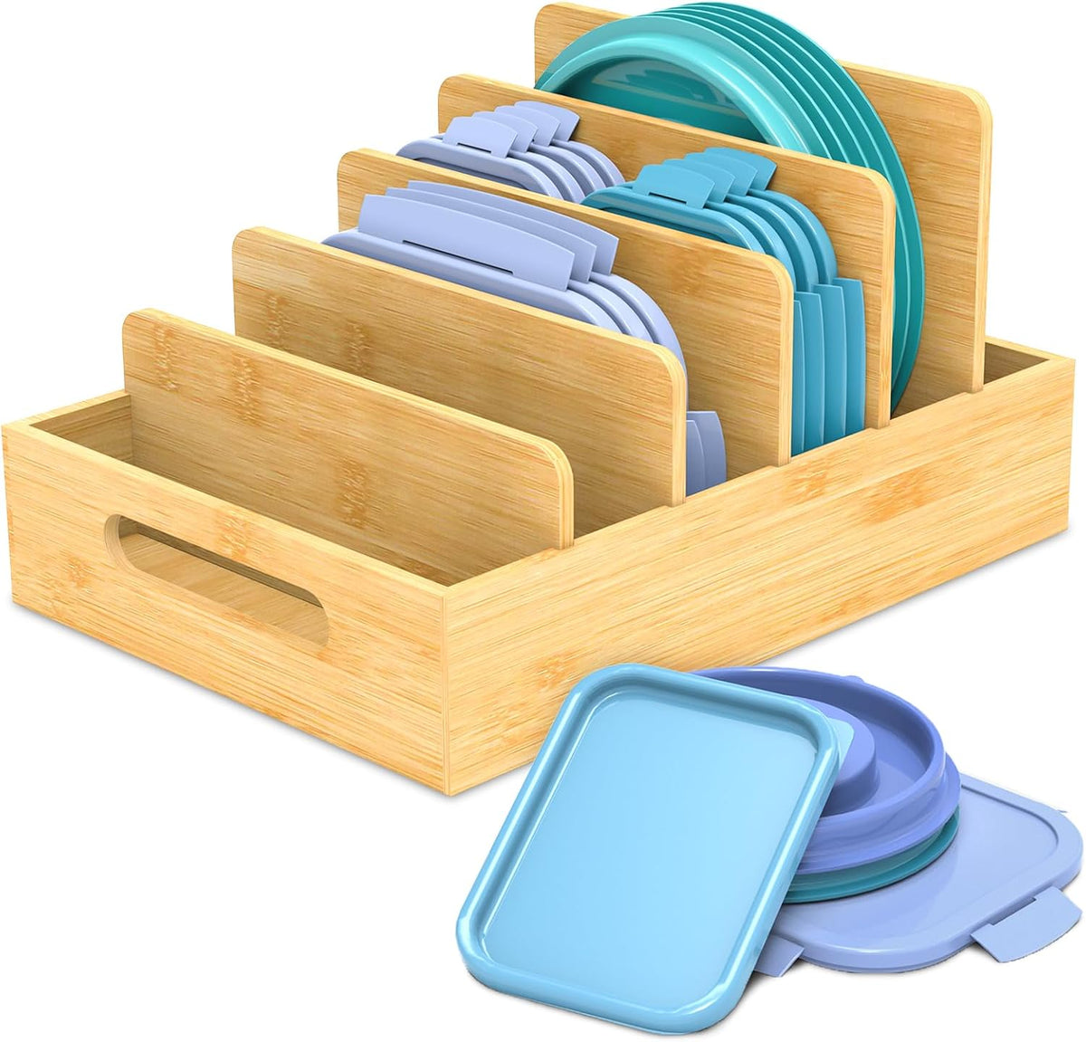 Retro Shaw Lid Organizer for Plastic Lids, with 5 Adjustable