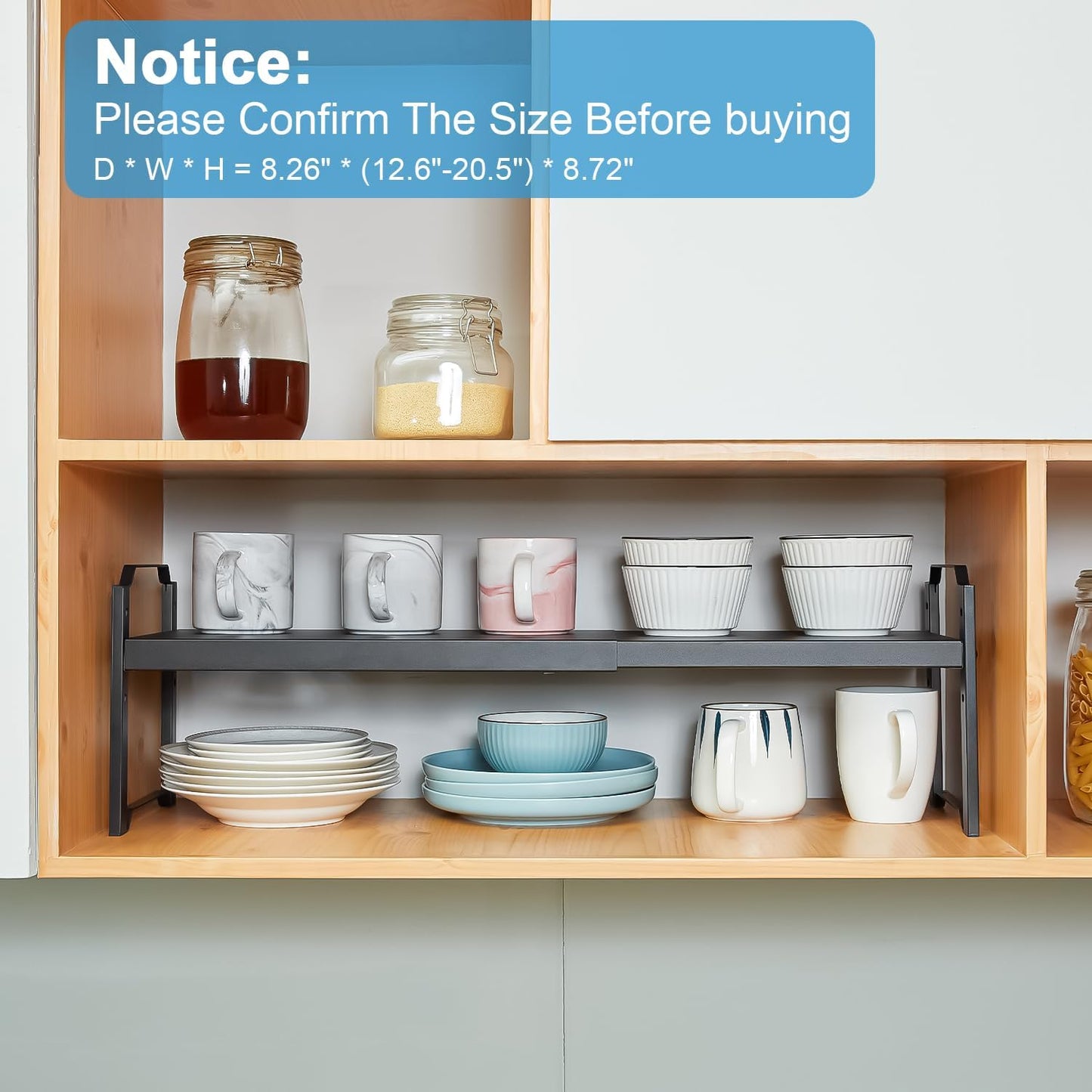 2 Pack Expandable Cabinet Countertop Shelves