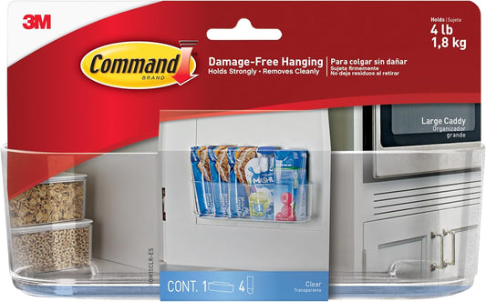 Large Caddy, Holds up to 4 lb, 8.6" x 3.1" x 3", 1 Caddy with 4 Strips