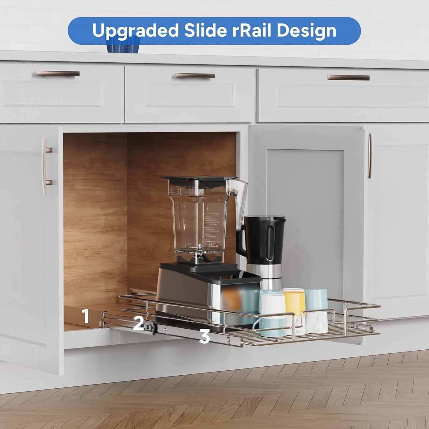Pull Out Cabinet Organizer, Cabinet Pull Out Shelves 11" W x 21" D