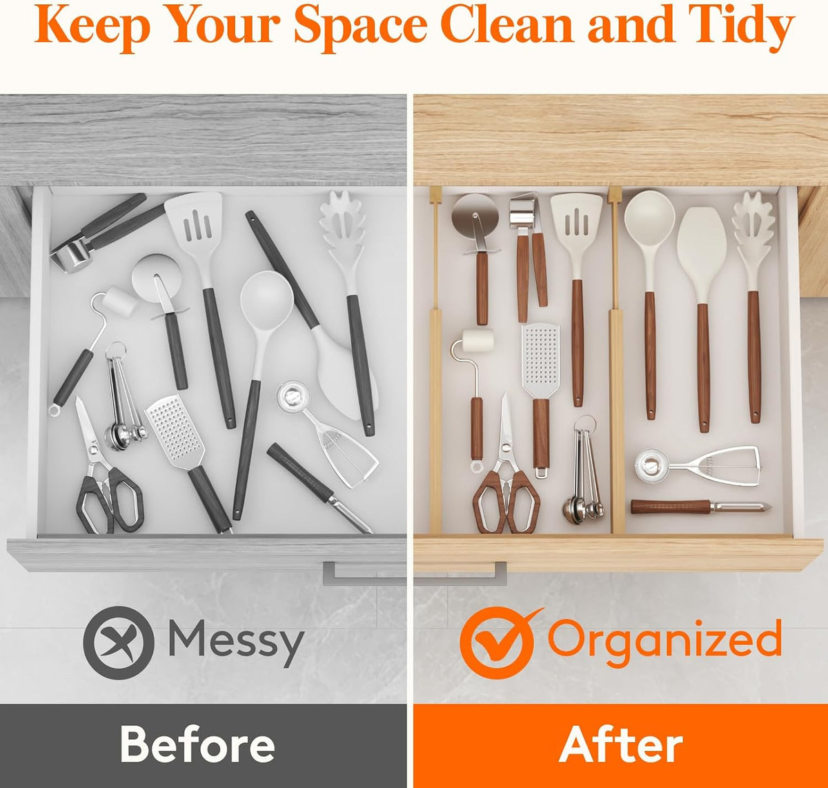 Lifewit 2.4" Kitchen Drawer Dividers