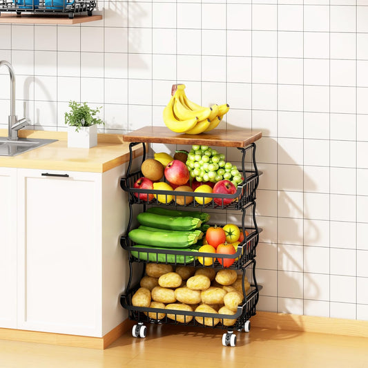 4 Tier Vegetable Fruit Basket for Kitchen