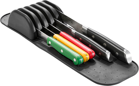 Knife Mat, Compact Soft-Grip Slot Organizer for 5 Knives