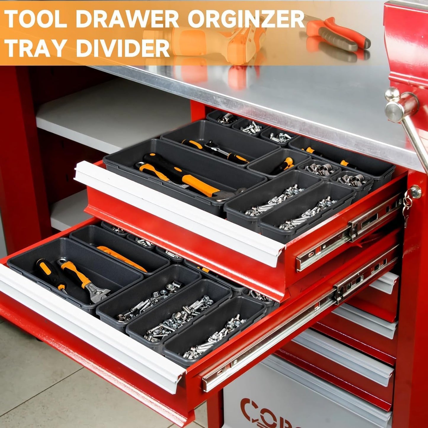 Tool Box Organizer Tray, Toolbox Desk Drawer Organizer, Tool Box Tray