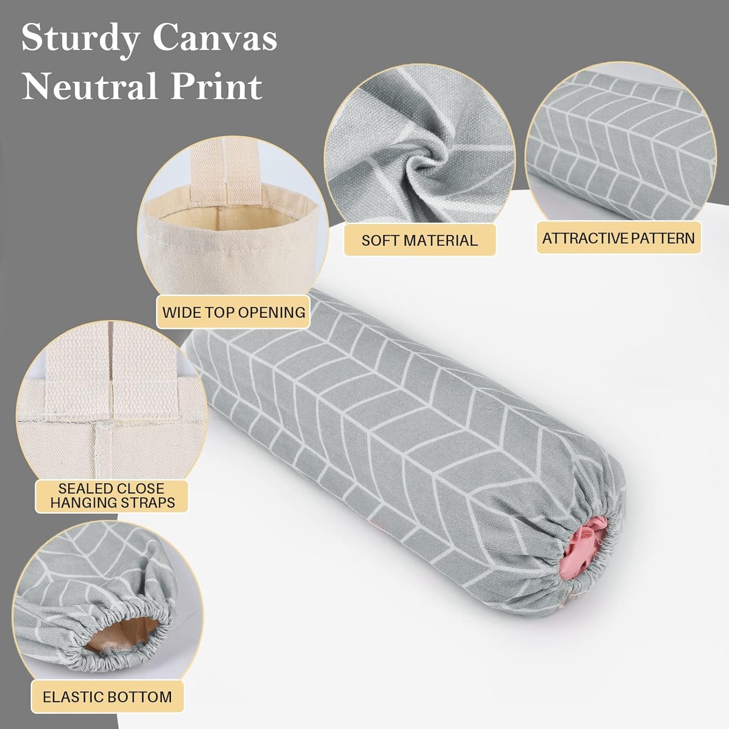 Plastic Bag Holder, Canvas Grocery Bag Holder Dispenser