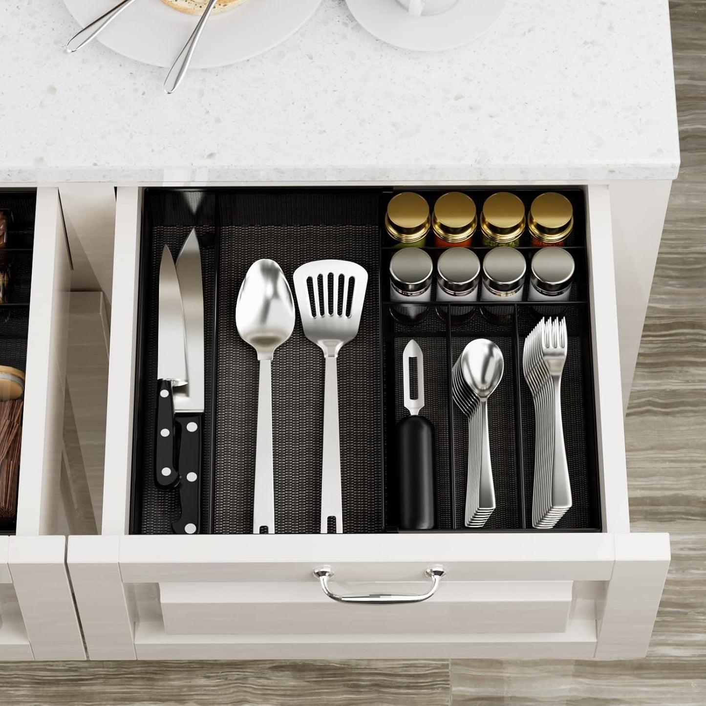 Utensil Drawer Organizer - Expandable Cutlery Tray