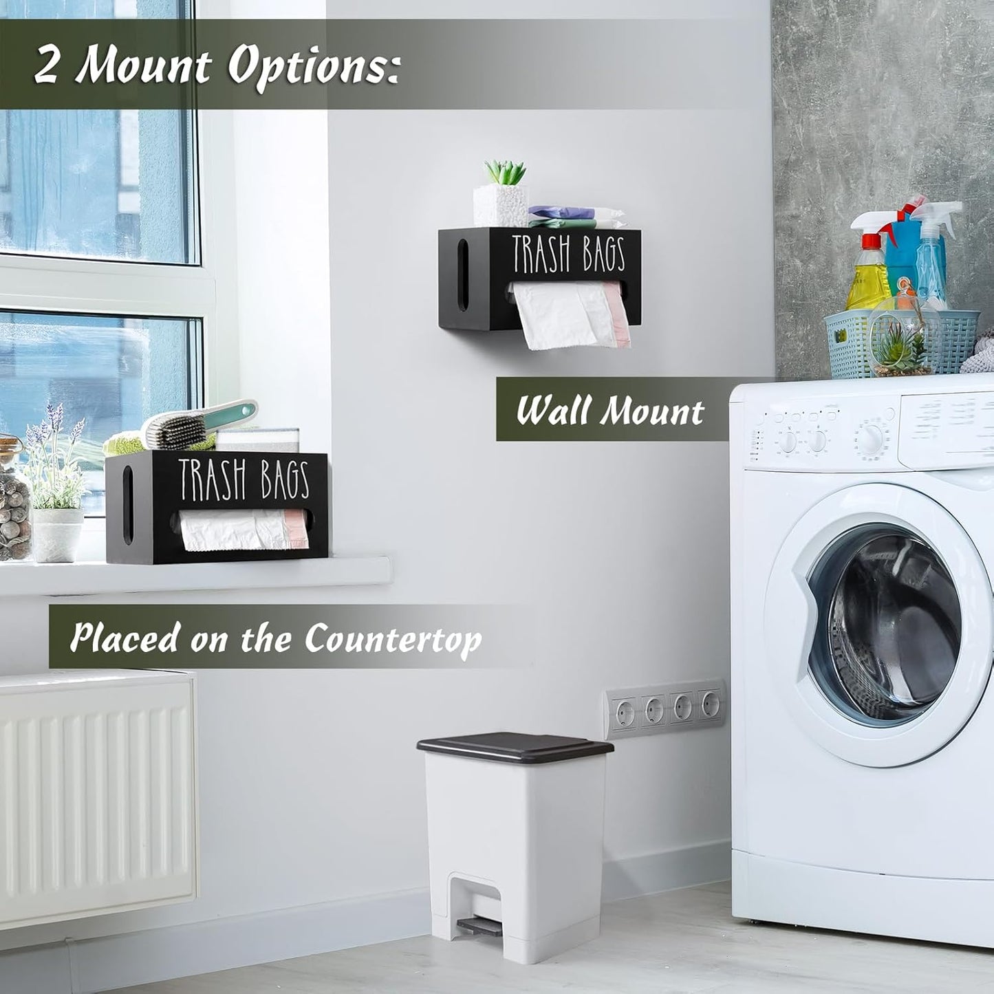 Trash Bag Dispenser, Trash Bag Holder Wall Mount