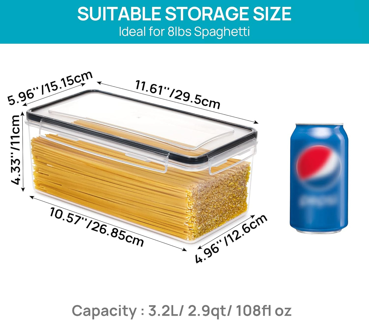 Airtight Food Storage Containers with Lids 4PCS Set 3.2L