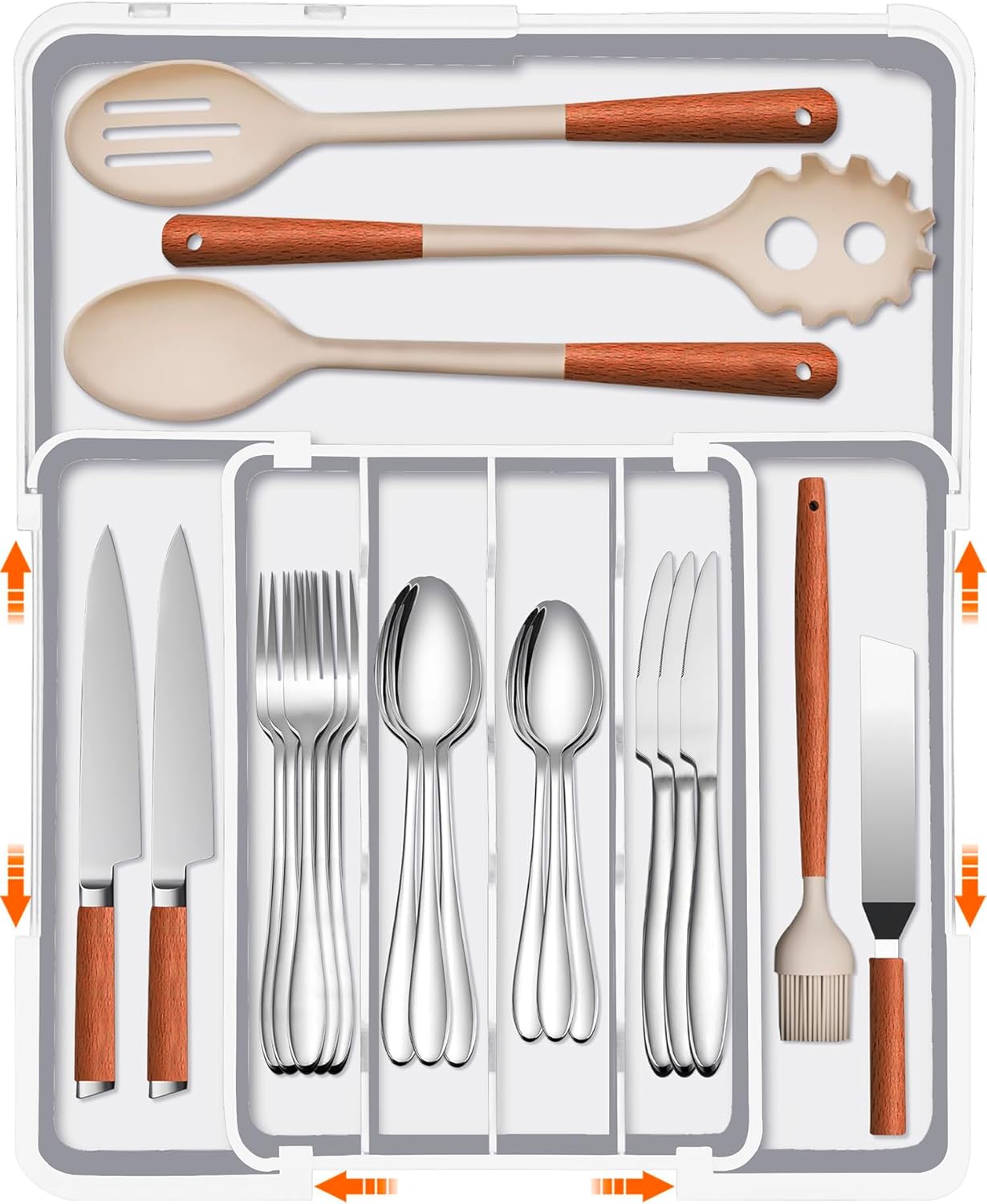 Silverware Organizer - Expandable Kitchen Drawer Organizer