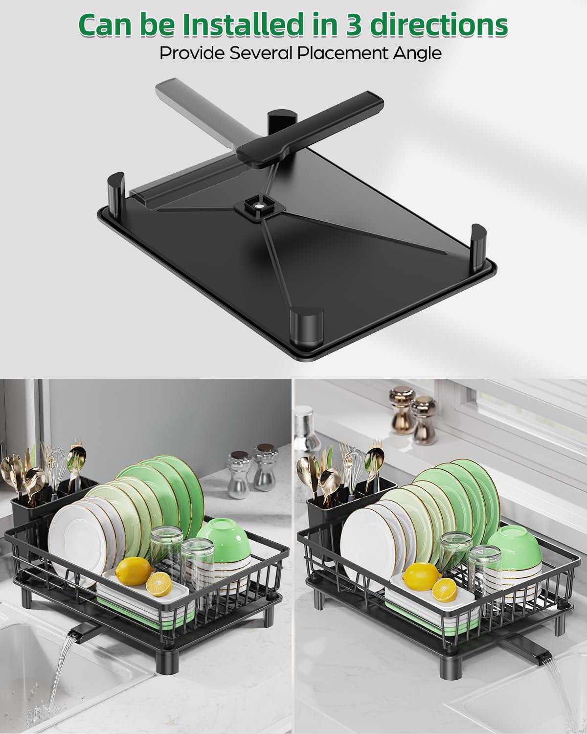 Dish Drying Rack for Kitchen Counter, Stainless Steel Drainer Anti Rust