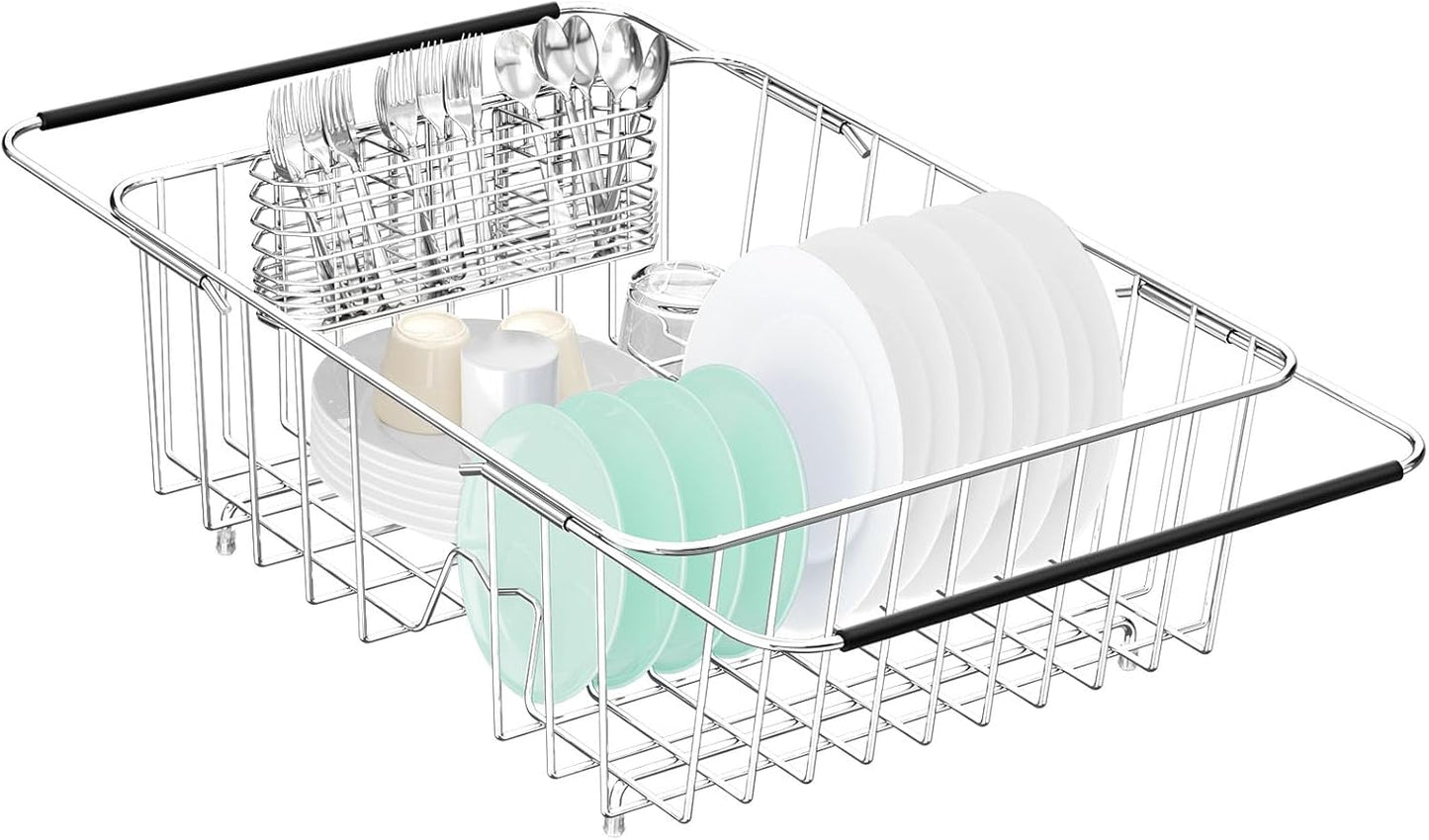 Large Dish Drainer Rack in Sink Adjustable