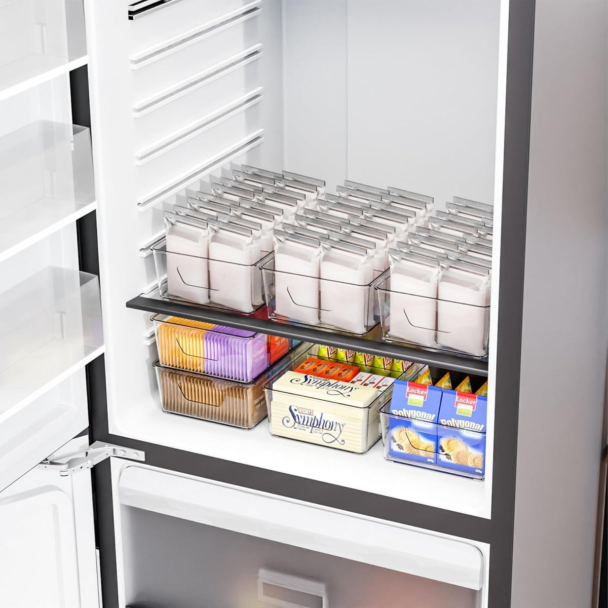 Stackable 2 Pack Snack Organizer for Pantry Shelf