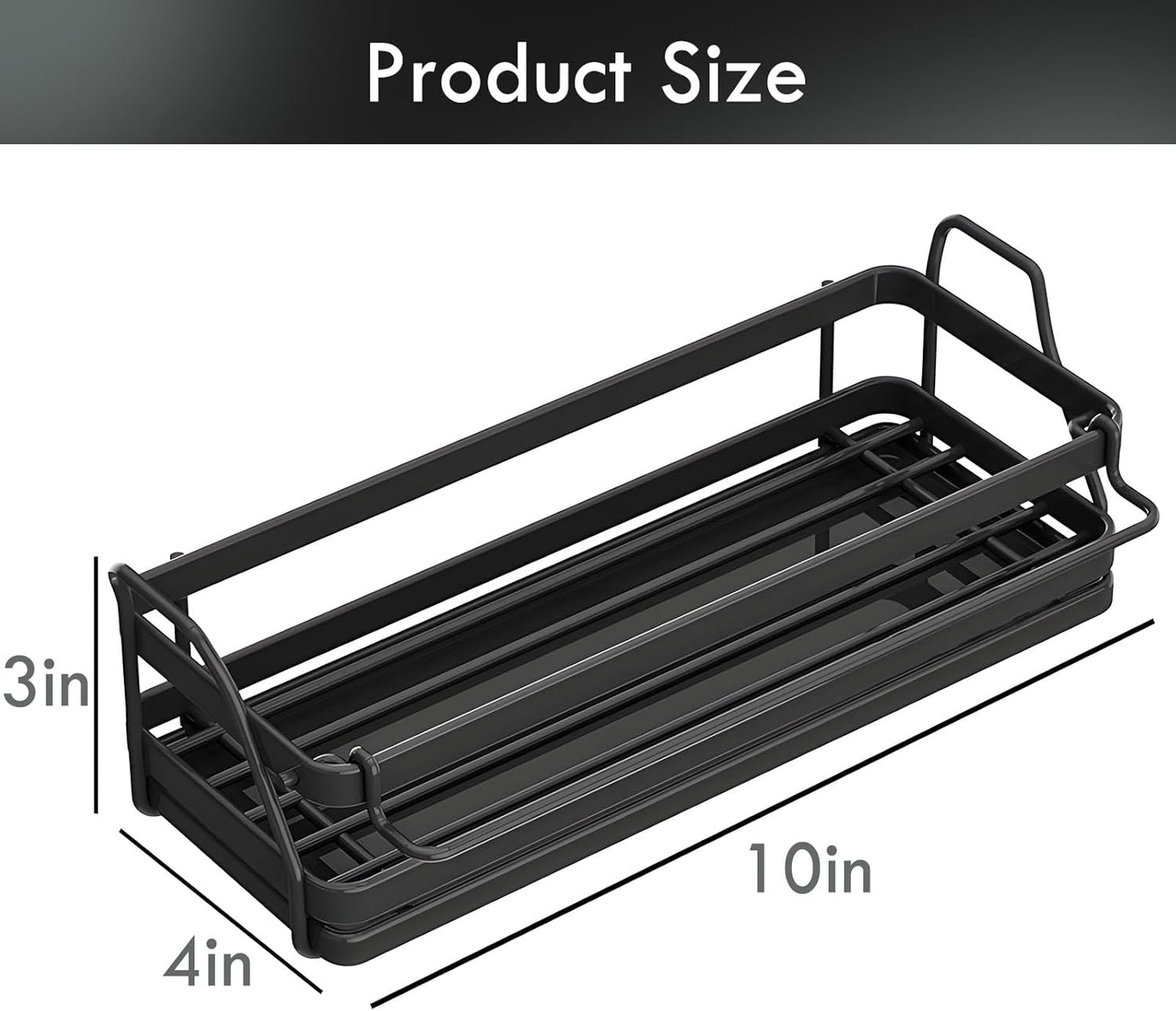 Sponge Holder for Kitchen Sink, Wall Mounted Sink Caddy with Self-Draining Drain Tray