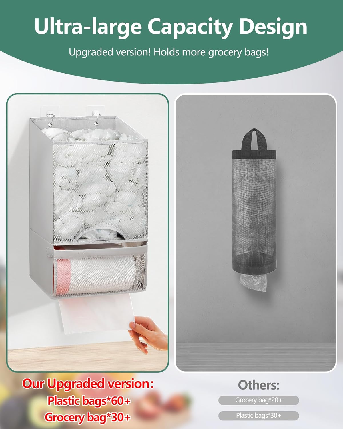 Bag Saver - Extra Large 2 in 1 Plastic Bag Holder Storage