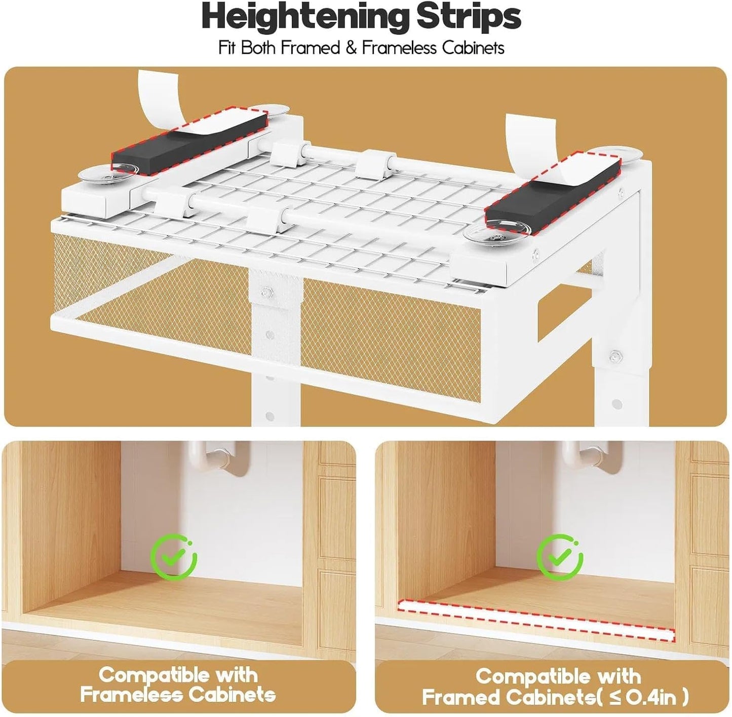 Under Sink Organizer, 2-Tier Dual Pull Out Cabinet Organizer Drawers With Smooth Circular Rail