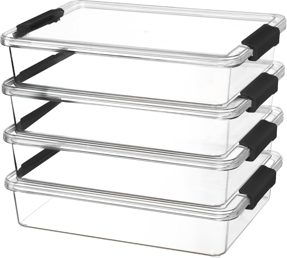 Vtopmart 4 Pack 6 Qt Plastic Storage Bins with Lids