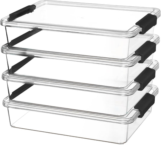 Vtopmart 4 Pack 6 Qt Plastic Storage Bins with Lids