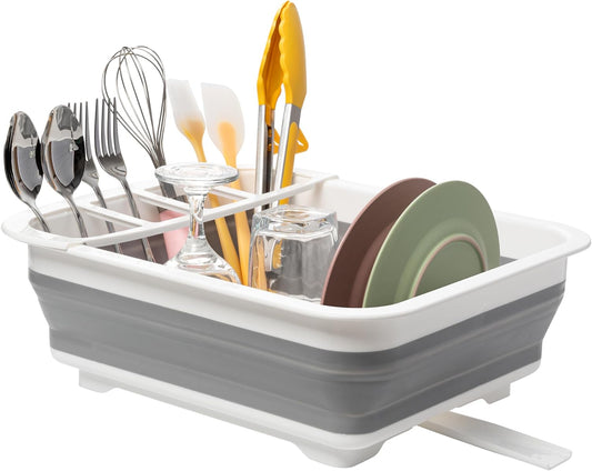 Collapsible Dish Drying Rack, Pop Up Dinnerware Drainer