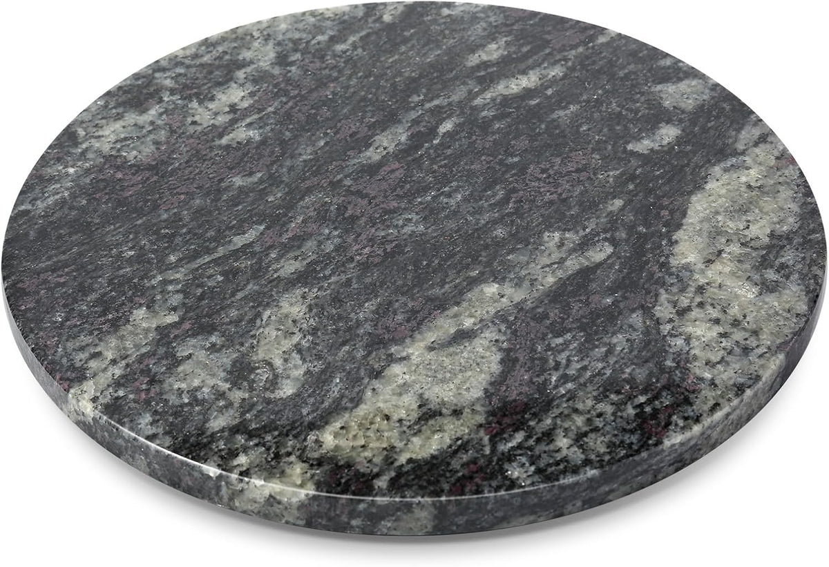 Koville 12'' Black Marble Lazy Susan for Dinning