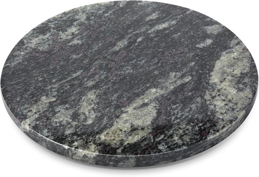 Koville 12'' Black Marble Lazy Susan for Dinning