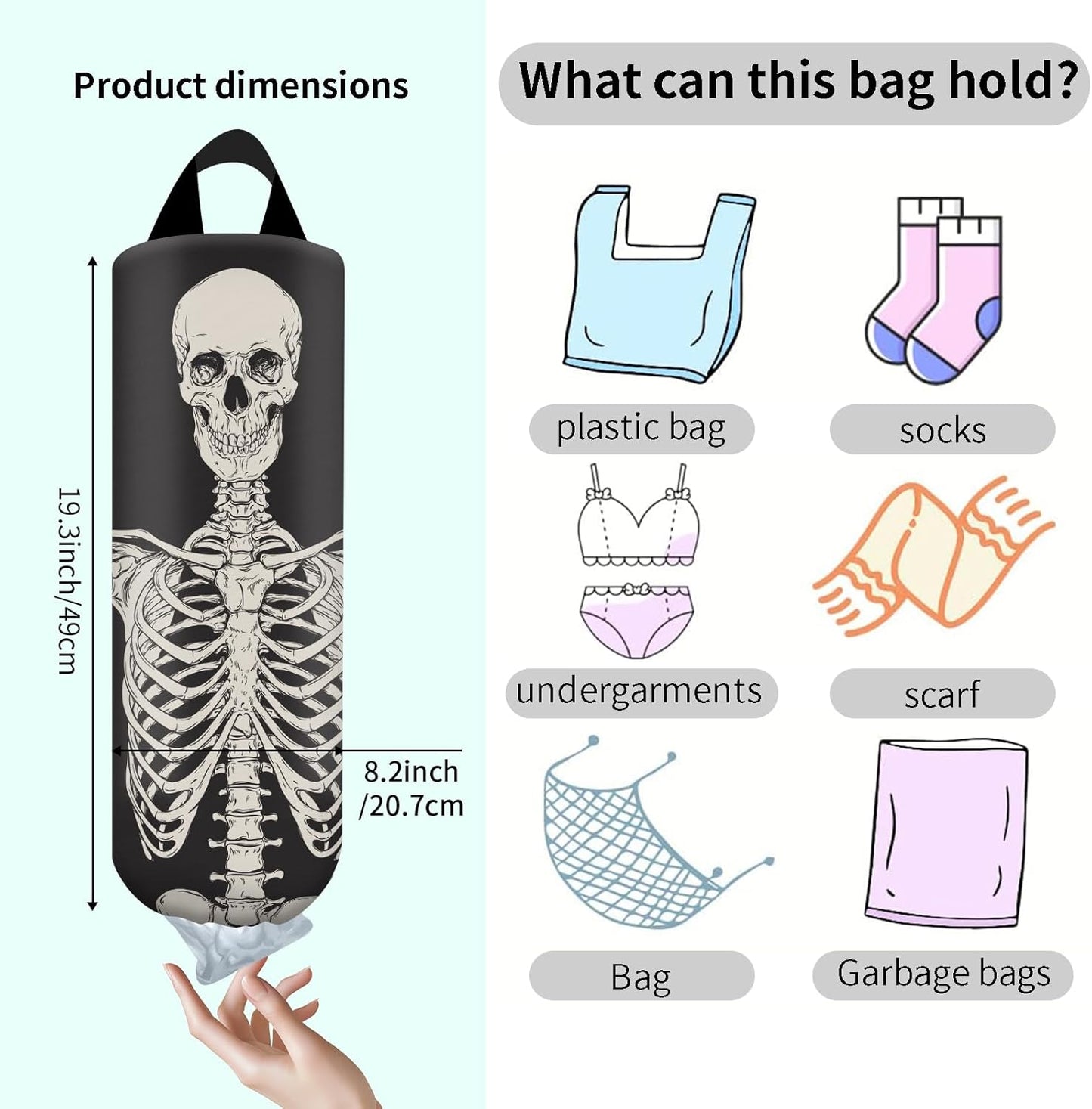 Plastic Bag Holder, Wall Mount Grocery Bag Organizer