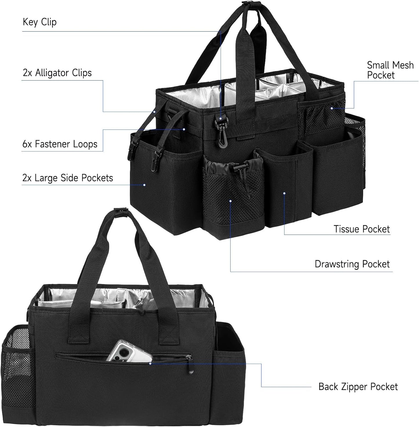 Cleaning Caddy Bag, Cleaning Supplies Organizer for Housekeepers