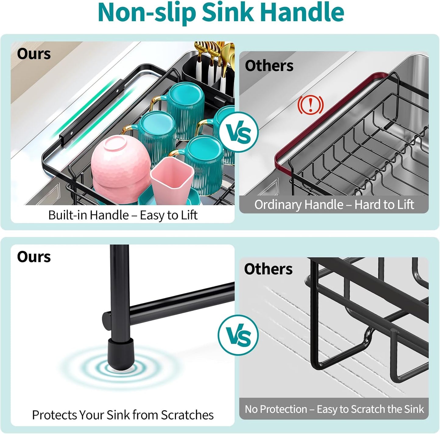 Expandable in Sink Dish Drying Rack - Adjustable Dish Rack Over Sink