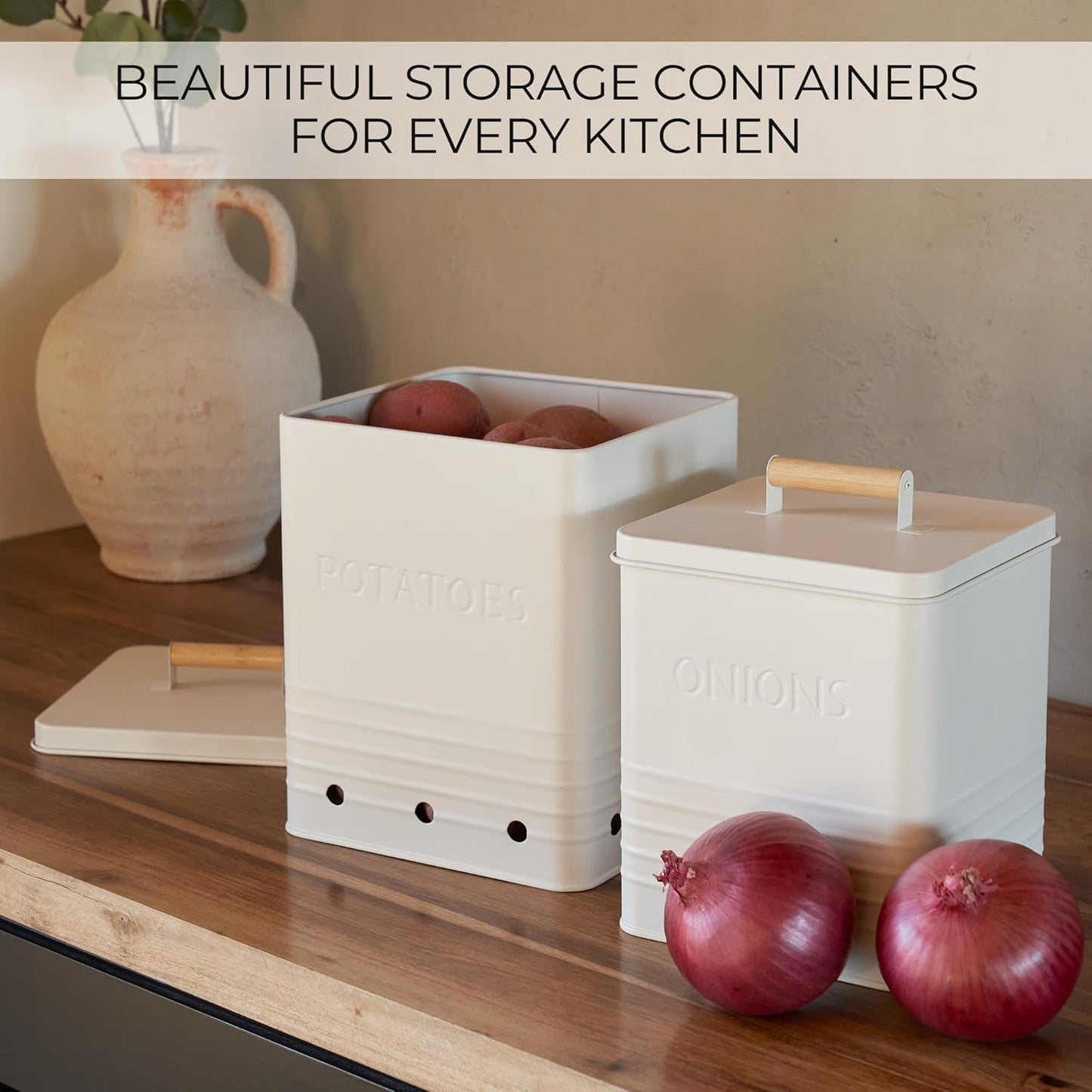 Beautiful Potato and Onion Storage Container Set