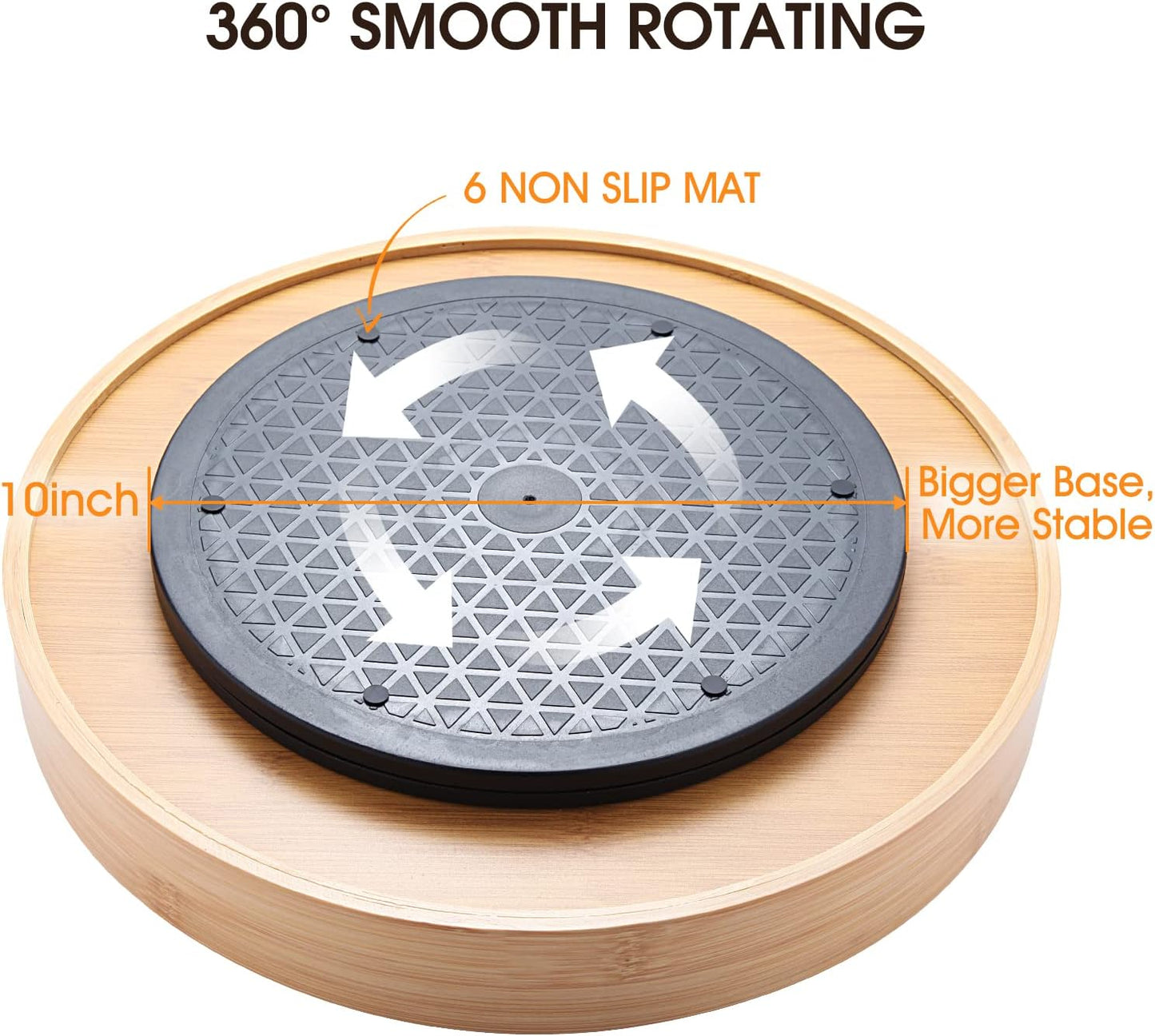Lazy Susan Organizer 14 inch, Bamboo Lazy Susan for Table