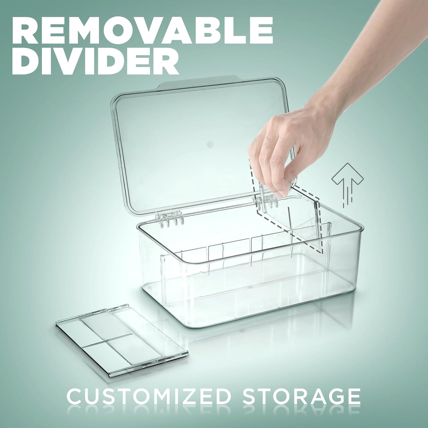 Tea Bag Organizer With Lids, Clear Pantry Storage Box