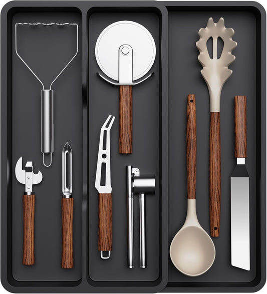 Utensil Organizer for Kitchen Drawer, Expandable Cooking Silverware Tray