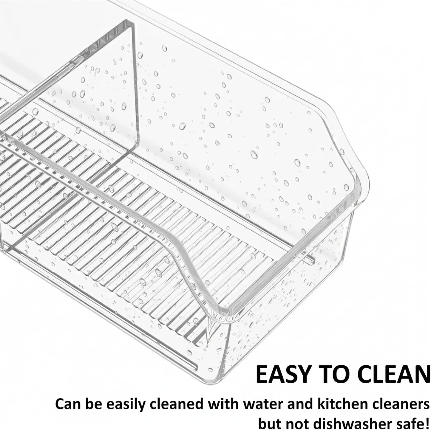 Tea Bag Organizer, Holder Box Storage Bin, Clear Tea Packet Plastic Drawer, Sugar Packet, Coffee