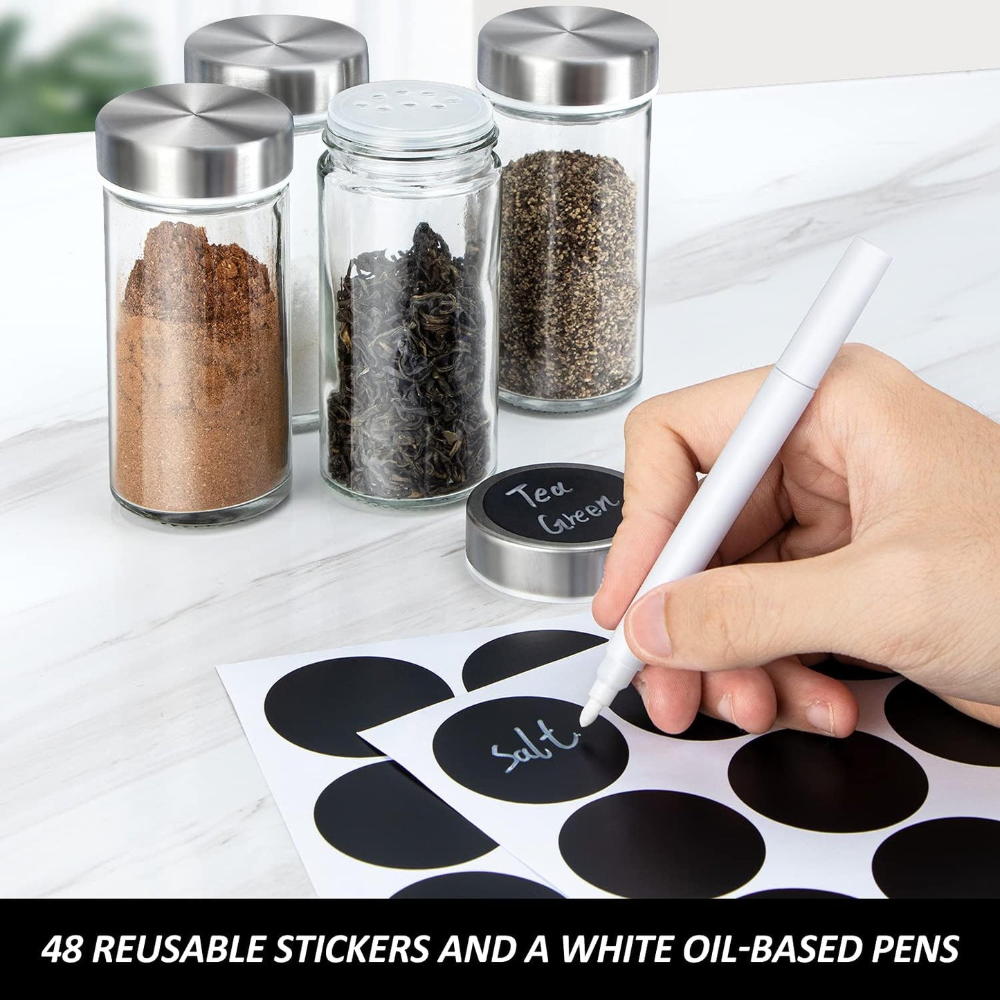 Rotating Spice Rack Organizer with Jars(20Pcs), Seasoning Organizer for Cabinet