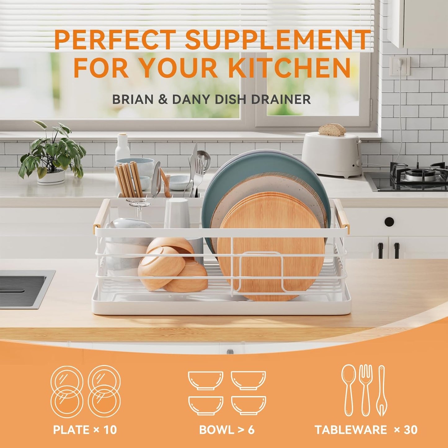 Dish Drying Rack, Dish Racks for Kitchen Counter