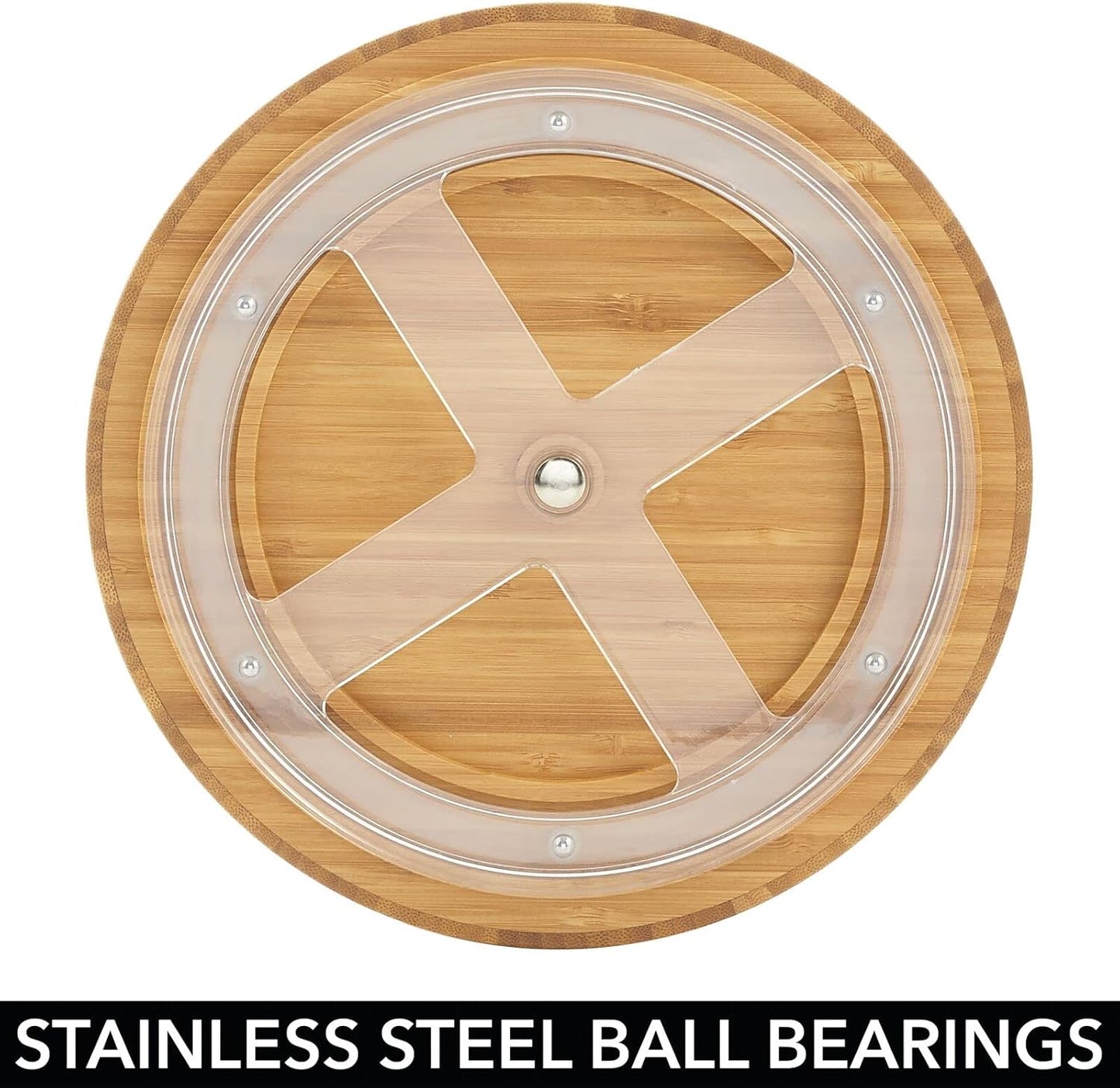 Lazy Susan Turntable Bamboo Spinner for Kitchen Cabinet, Pantry, Fridge, Cupboards, or Counter